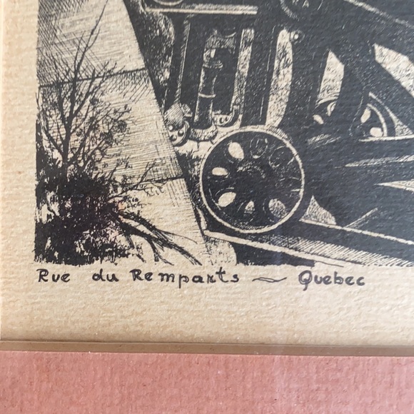 Vintage 1960s Serigraph Print, Quebec Rue Du Ramparts by Artist Nikola - Picture 4 of 5